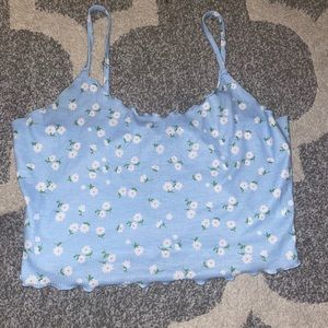 Blue floral tank top